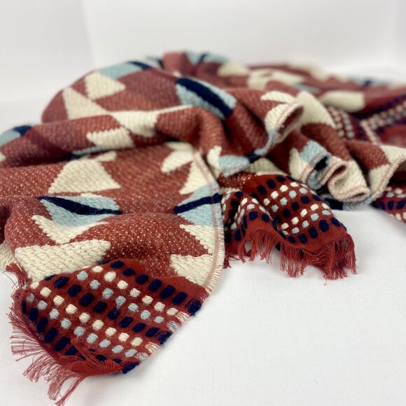 Oversized Madewell Long SouthWestern Chunky Soft Wool Shawl Blanket - Picture 4 of 11